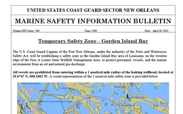 Unified Command continues response to release near Garden Island Bay, LA