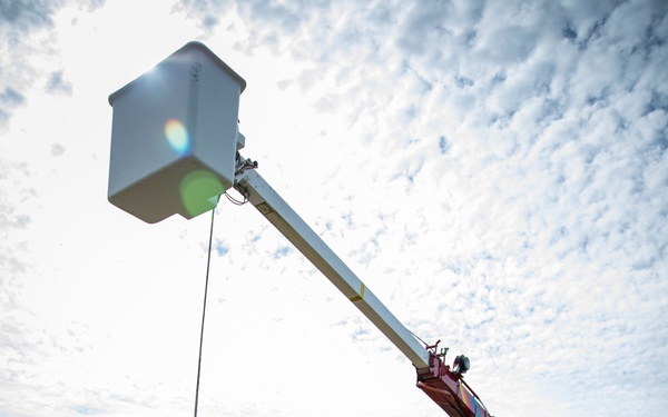 Gavins Point maintenance crew replaces damaged light pole