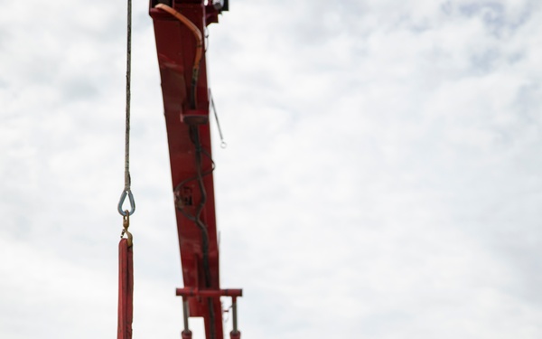 Gavins Point maintenance crew replaces damaged light pole