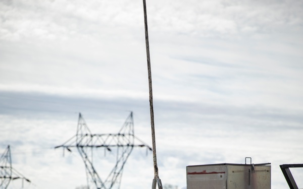 Gavins Point maintenance crew replaces damaged light pole