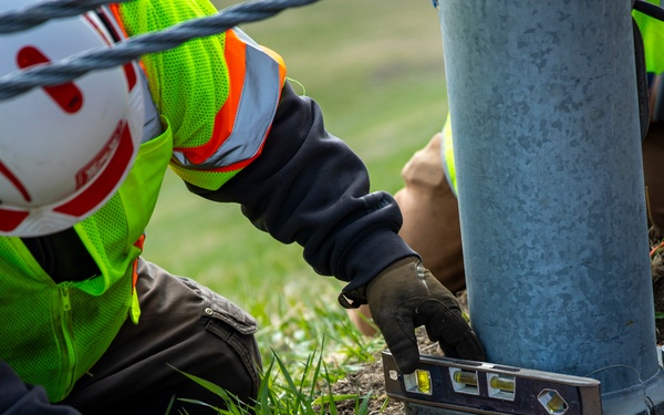 Gavins Point maintenance crew replaces damaged light pole