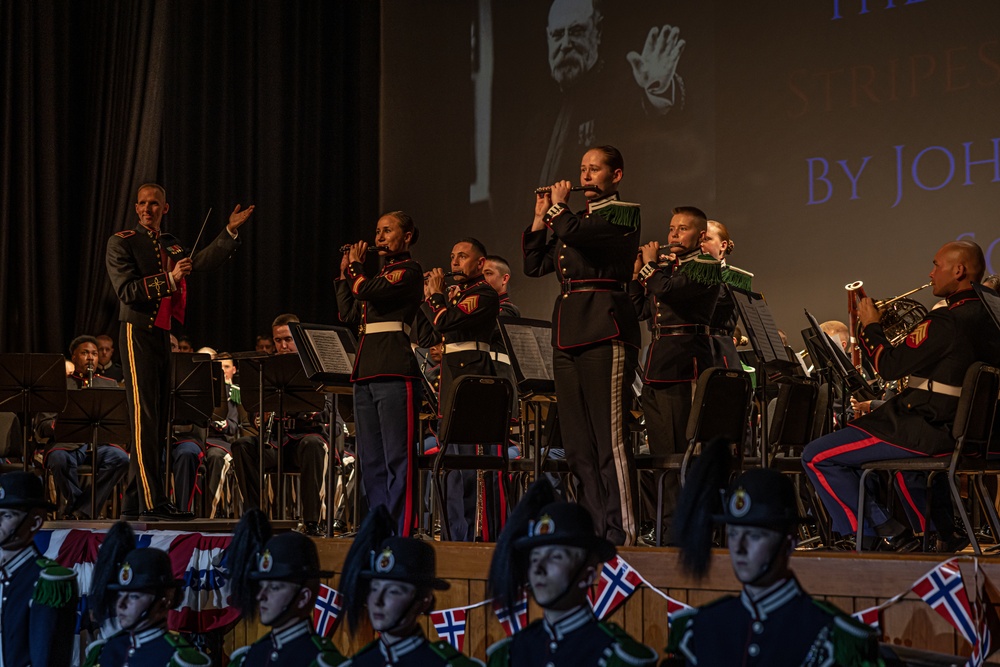 2d Marine Division Bands Performs Alongside Norwegian His Majesty Band in a Joint Concert on MCB Camp Lejeune