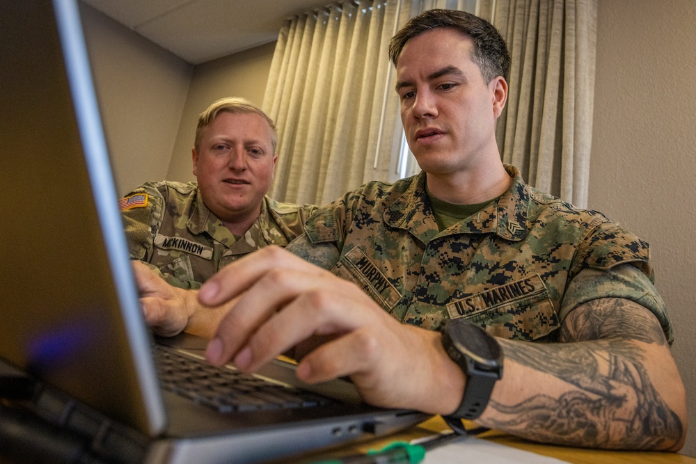U.S. service members participate in defensive cyber operations during exercise Southern Defender 25