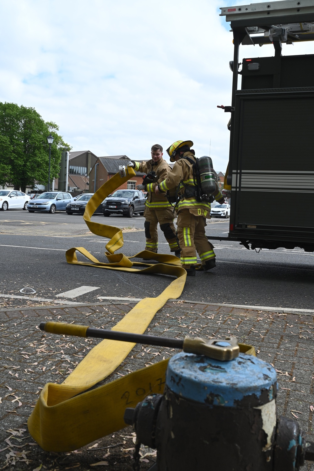 Skyway Chariot: Emergency crews respond to simulated vehicle explosion