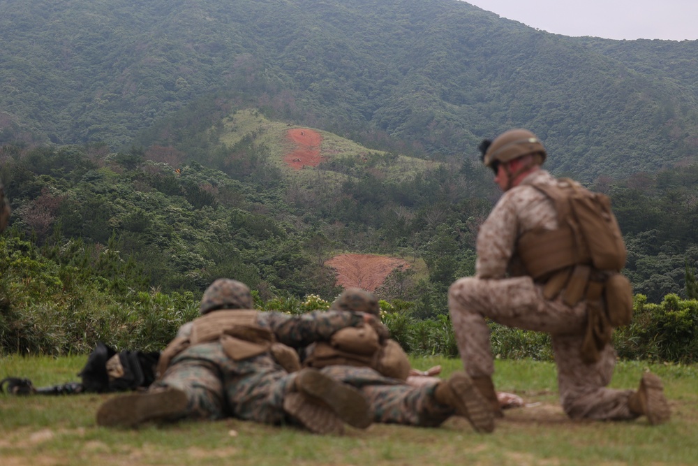 MASS-2 Marines fire M240B machine guns during live fire range