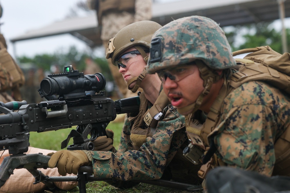 MASS-2 Marines fire M240B machine guns during live fire range