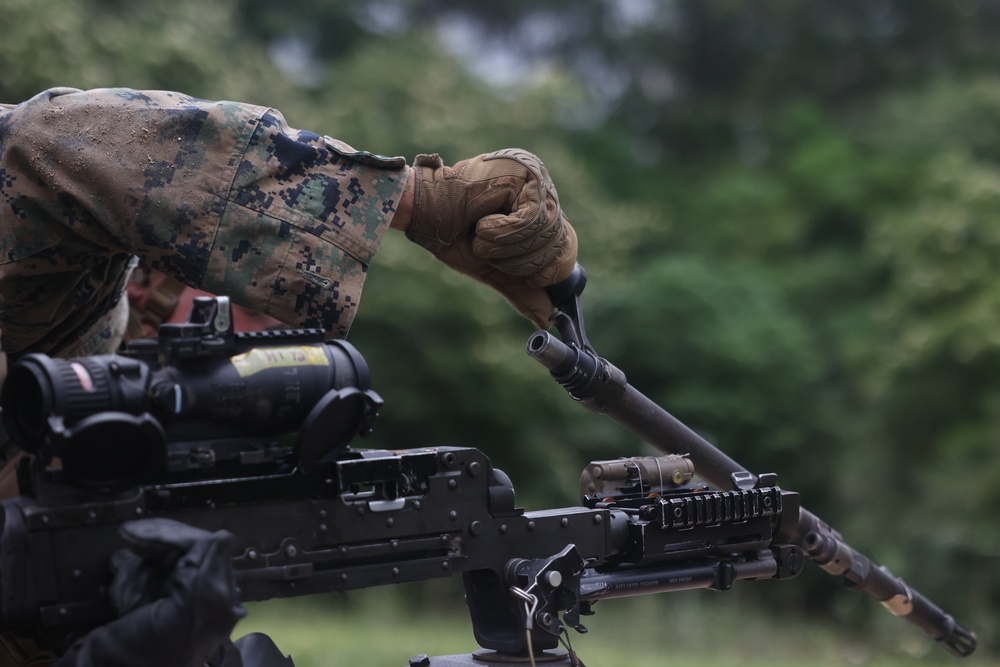 MASS-2 Marines fire M240B machine guns during live fire range