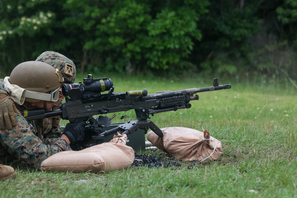 MASS-2 Marines fire M240B machine guns during live fire range