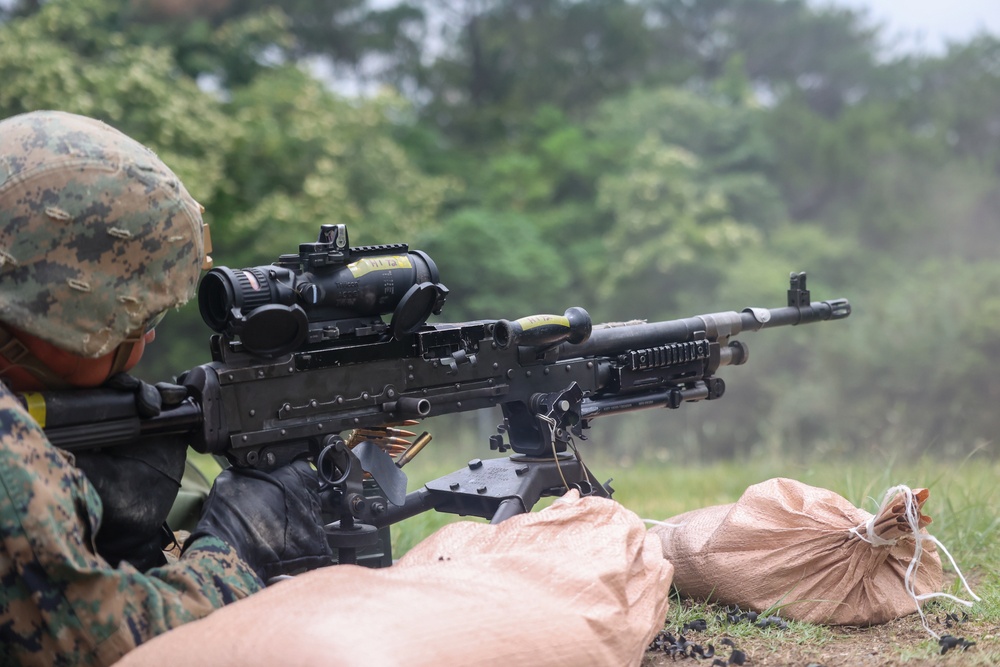MASS-2 Marines fire M240B machine guns during live fire range