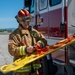 Fairchild AFB firefighters respond to a simulated emergency