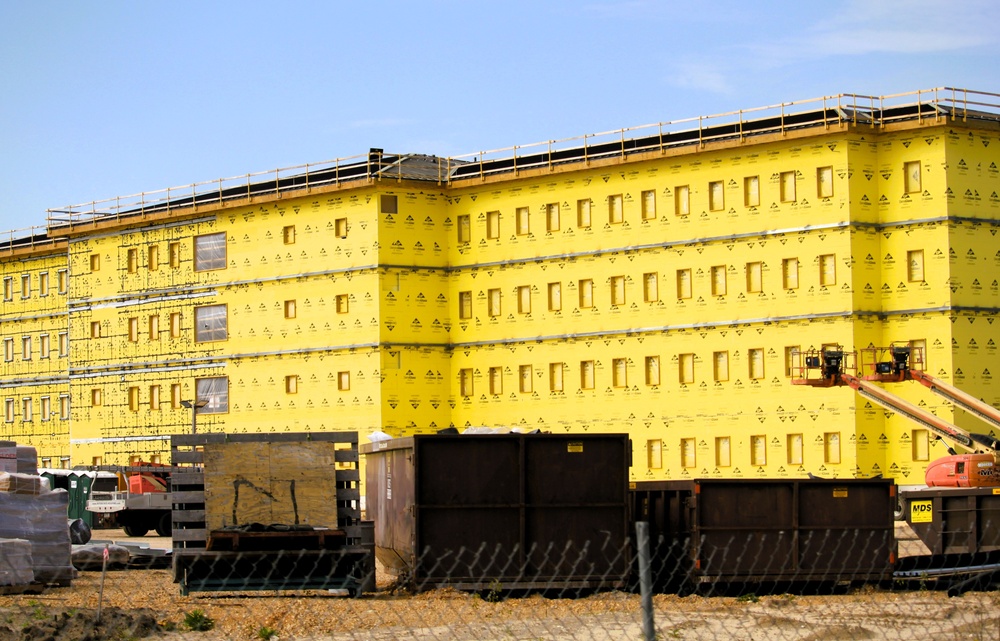 May 2025 barracks construction operations for East Barracks Project at Fort McCoy