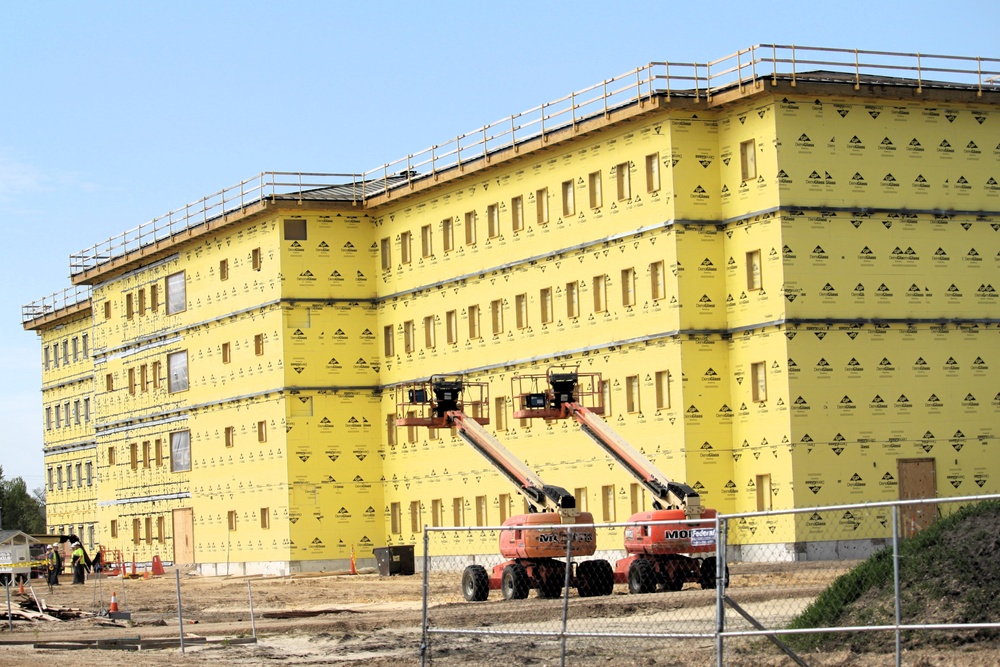 May 2025 barracks construction operations for East Barracks Project at Fort McCoy