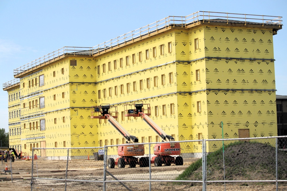 May 2025 barracks construction operations for East Barracks Project at Fort McCoy