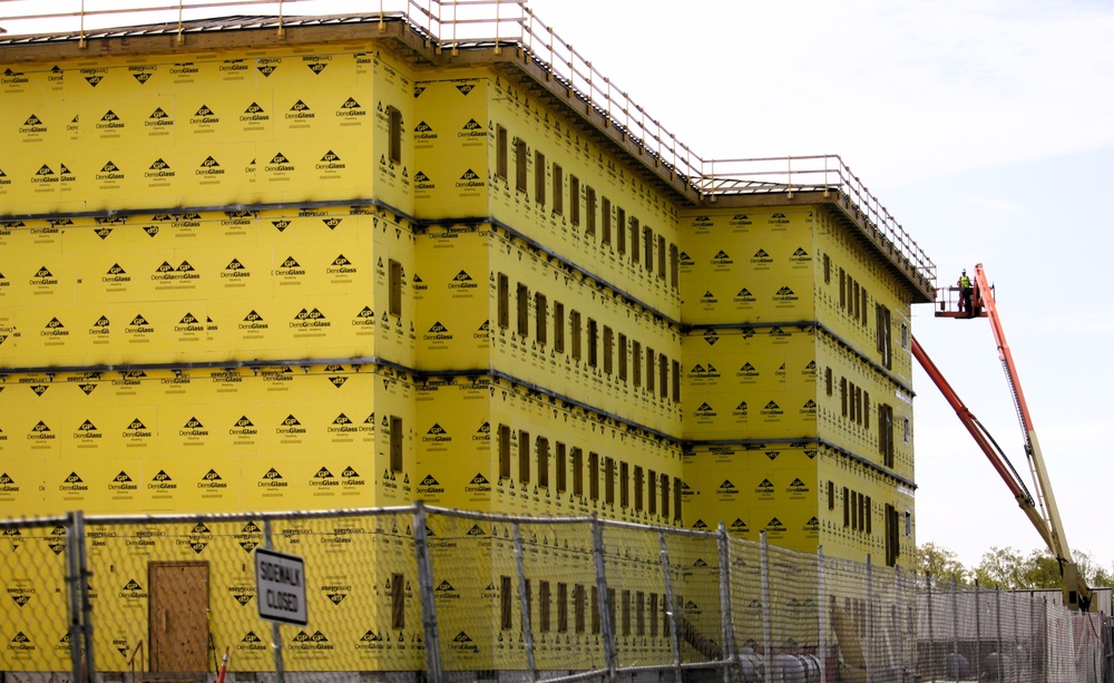May 2025 barracks construction operations for East Barracks Project at Fort McCoy