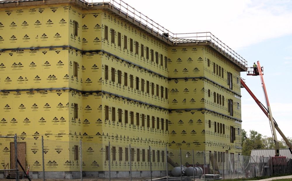 May 2025 barracks construction operations for East Barracks Project at Fort McCoy