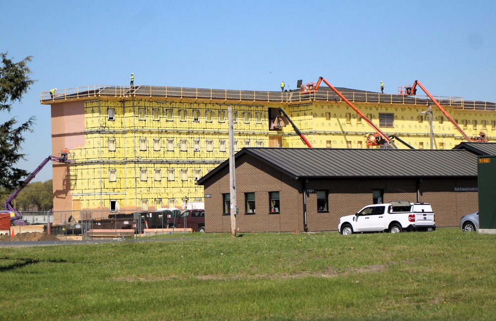 May 2025 barracks construction operations for East Barracks Project at Fort McCoy