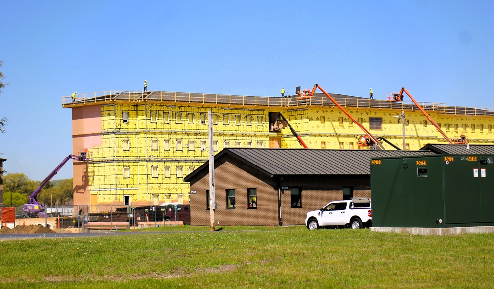 May 2025 barracks construction operations for East Barracks Project at Fort McCoy