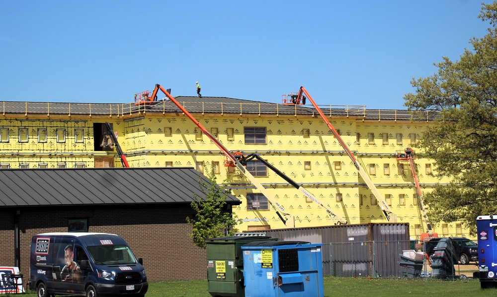 May 2025 barracks construction operations for East Barracks Project at Fort McCoy