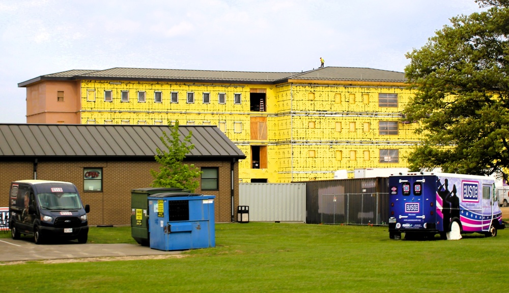 May 2025 barracks construction operations for East Barracks Project at Fort McCoy