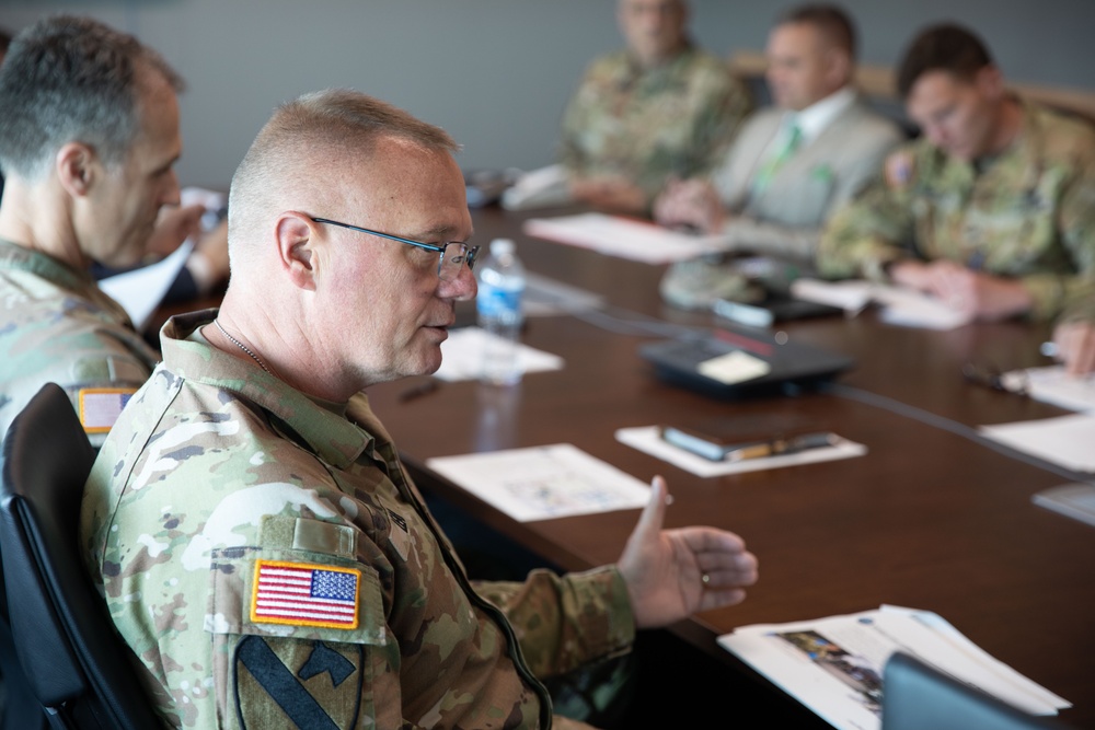 Kentucky National Guard leaders brief new civilian aide to the Secretary of the Army during Frankfort visit