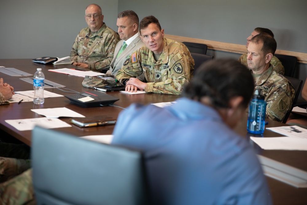 Kentucky National Guard leaders brief new civilian aide to the Secretary of the Army during Frankfort visit