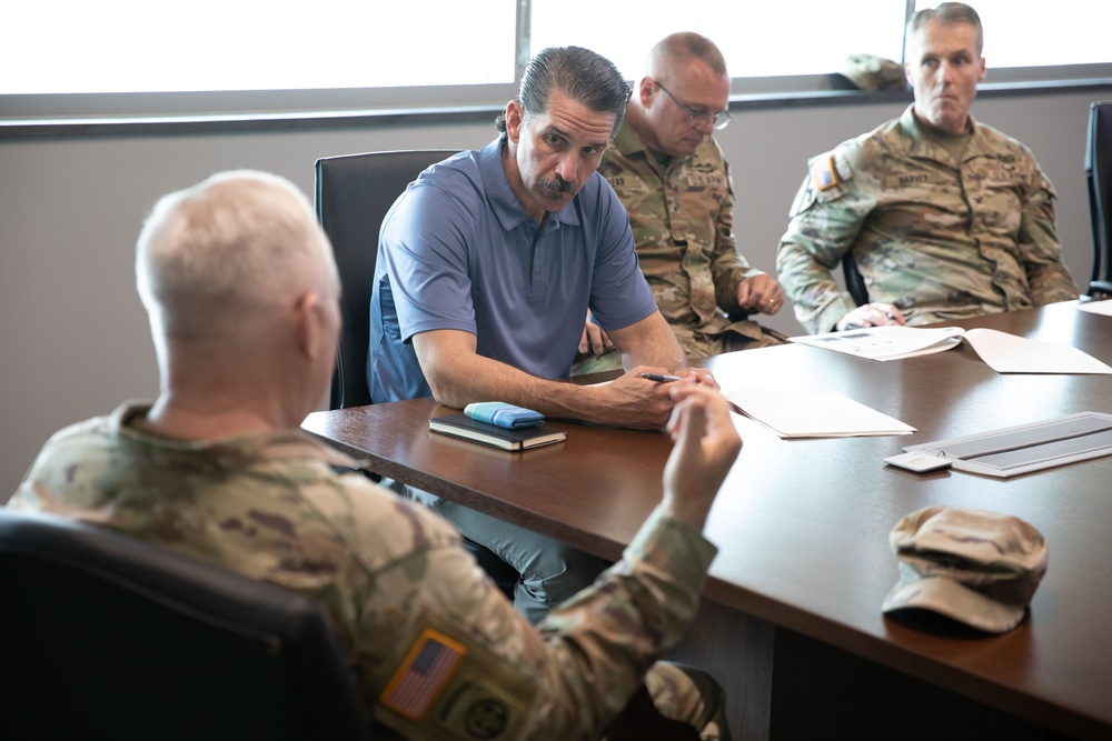 Kentucky National Guard leaders brief new civilian aide to the Secretary of the Army during Frankfort visit