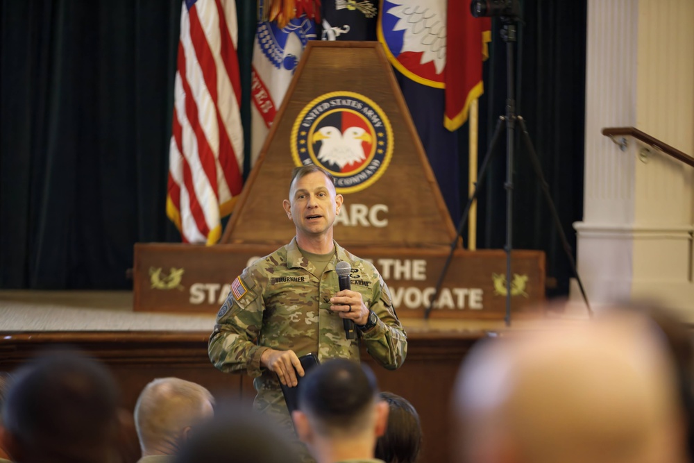 USARC SJA Addresses Workshop Attendees