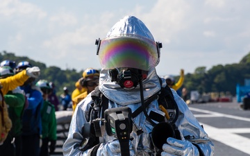 George Washington Sailors Conduct Flight Deck Drills