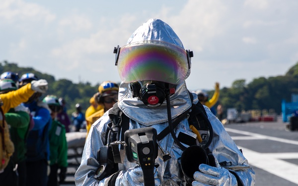 George Washington Sailors Conduct Flight Deck Drills