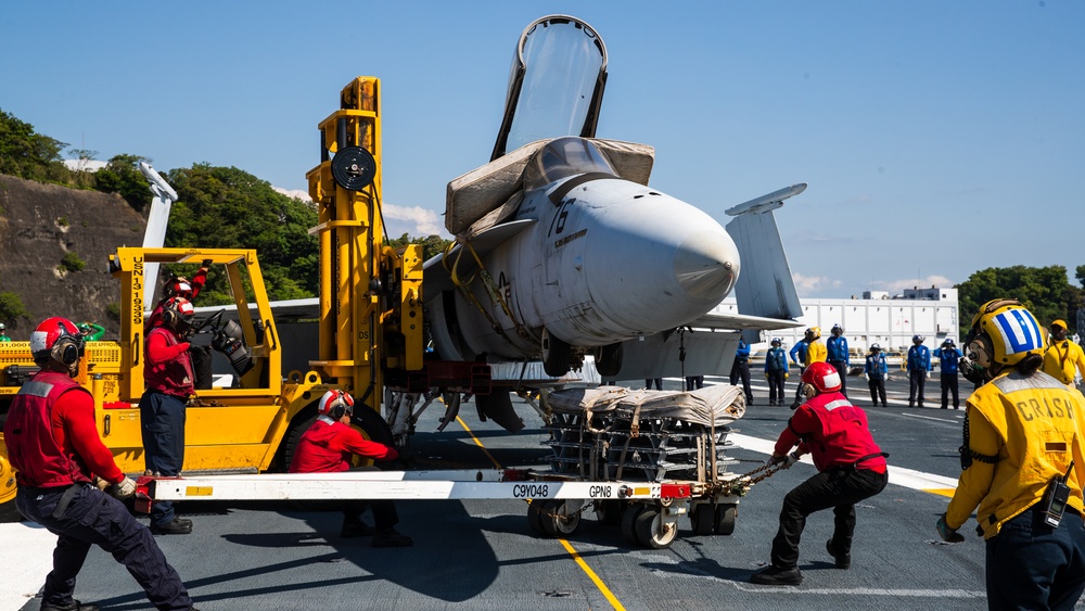 George Washington Sailors Conduct Flight Deck Drills