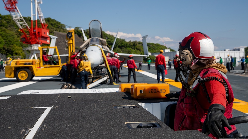 George Washington Sailors Conduct Flight Deck Drills