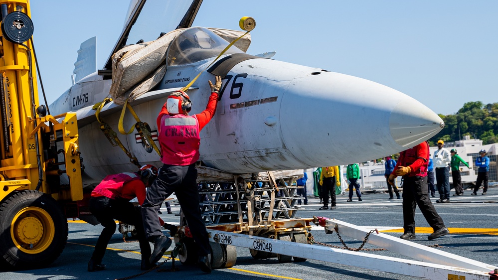 USS George Washington Sailors Conduct Flight Deck Drills