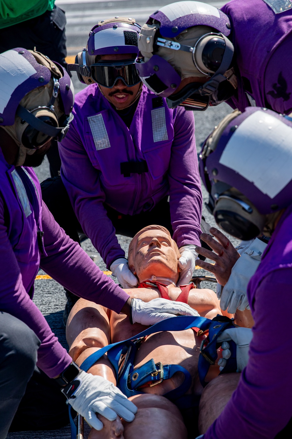 George Washington Sailors Conduct Flight Deck Drills