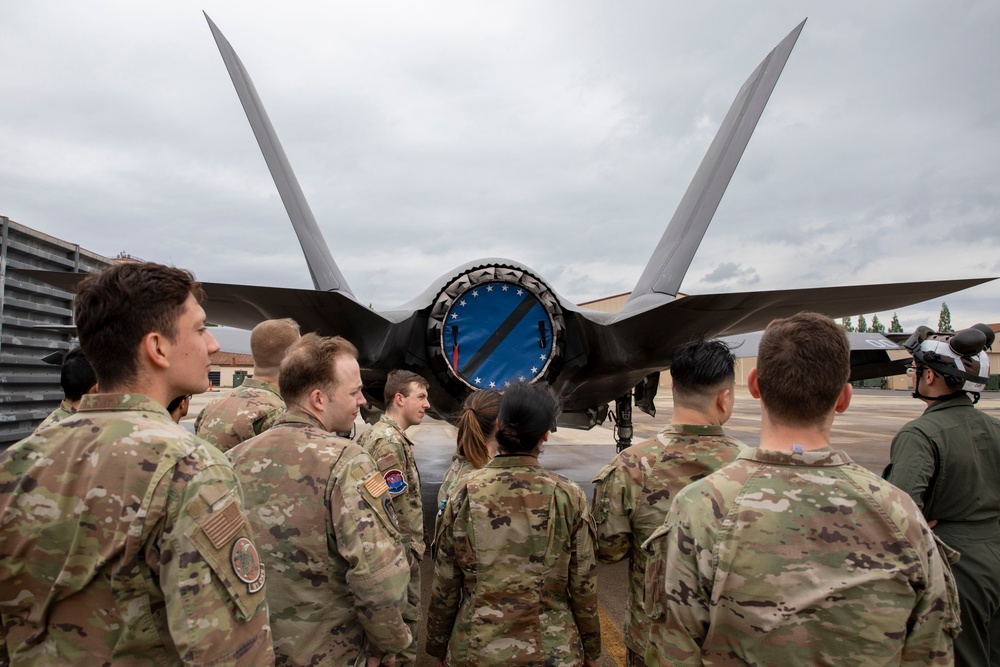 U.S. Airmen tour F-35B Lightning II aircraft during exercise Freedom Flag 25-1