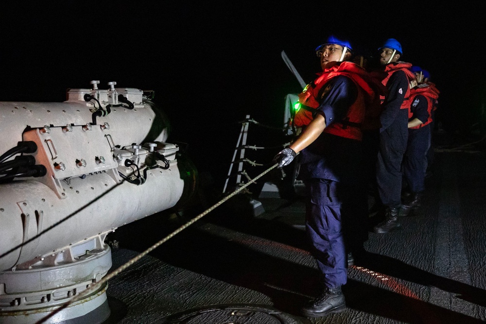 USS Wayne E. Meyer conducts operations in the U.S. Central Command area of responsibility as part of the Carl Vinson Carrier Strike Group