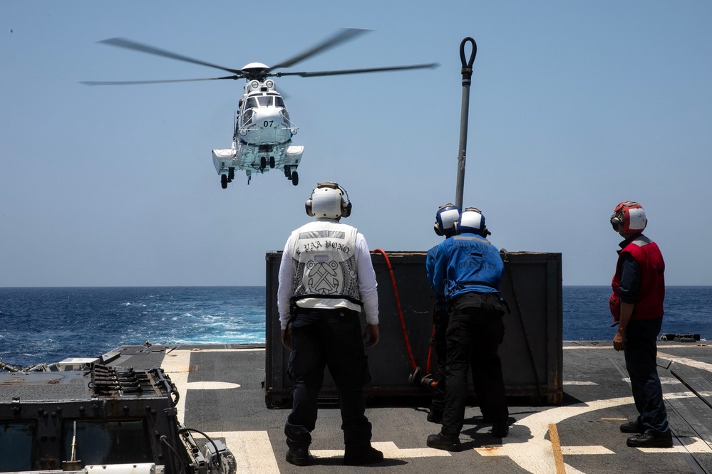 USS Wayne E. Meyer conducts operations in the U.S. Central Command area of responsibility as part of the Carl Vinson Carrier Strike Group
