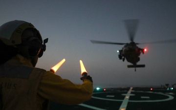 USS Milius conducts operations in the U.S. Central Command area of responsibility as part of the Carl Vinson Carrier Strike Group