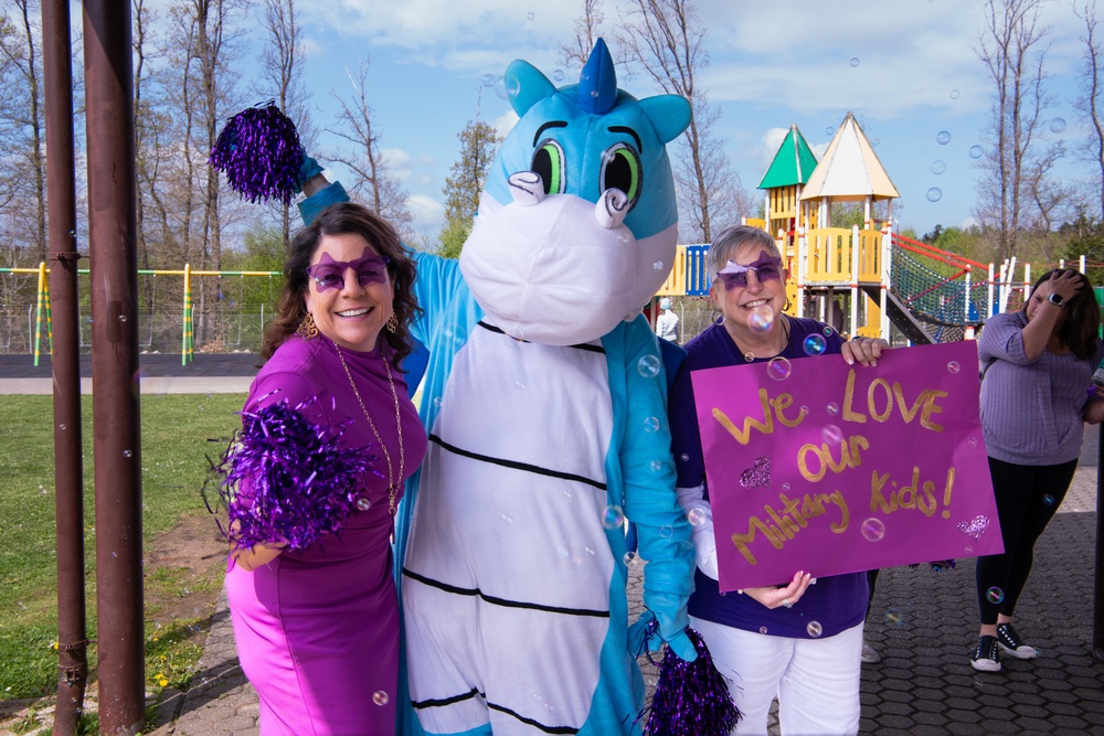 Spangdahlem Elementary School students celebrate Purple Up Day