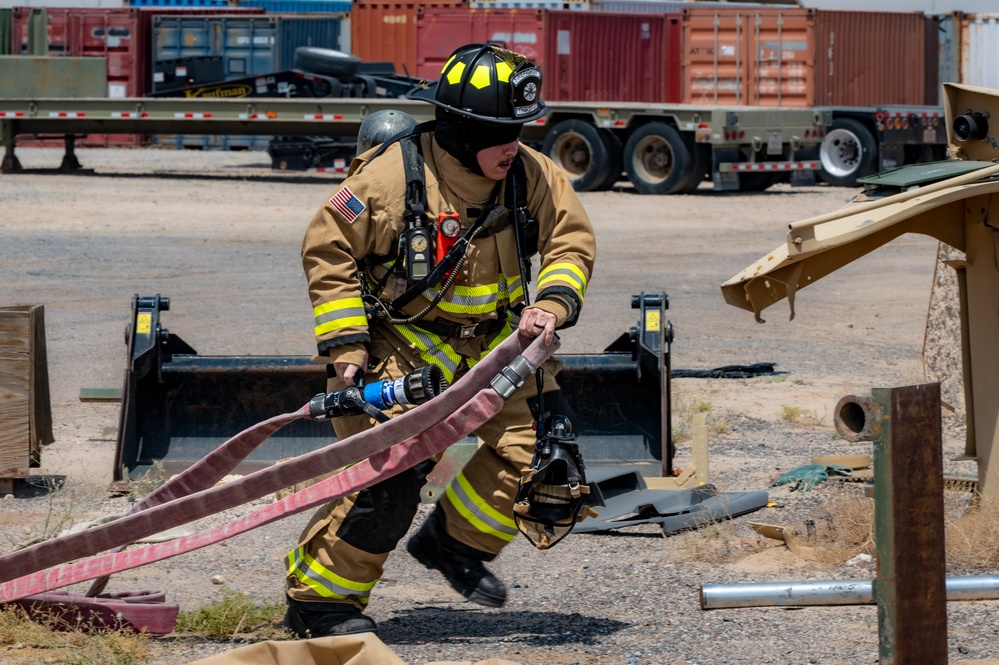 386th ECES conducts fire response drill