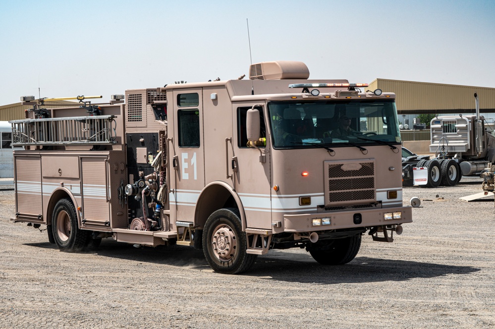386th ECES conducts fire response drill