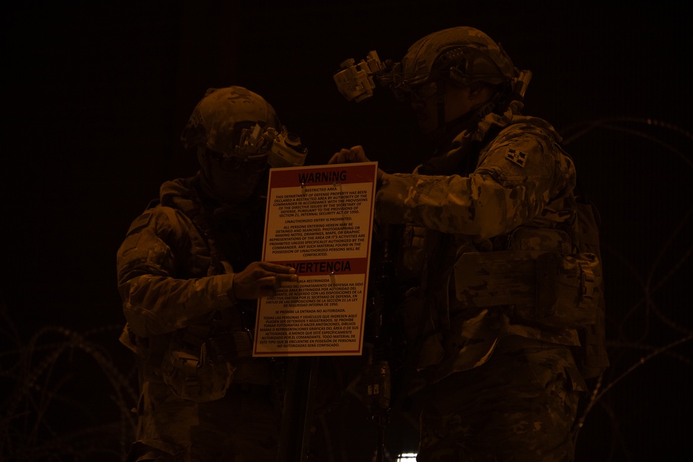 U.S. Soldiers establish Texas National Defense Area