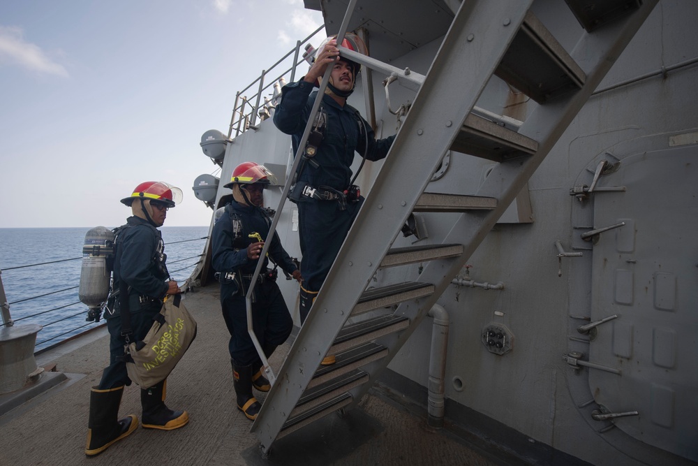 USS Sterett conducts operations in the U.S. Central Command area of responsibility as part of the Carl Vinson Carrier Strike Group