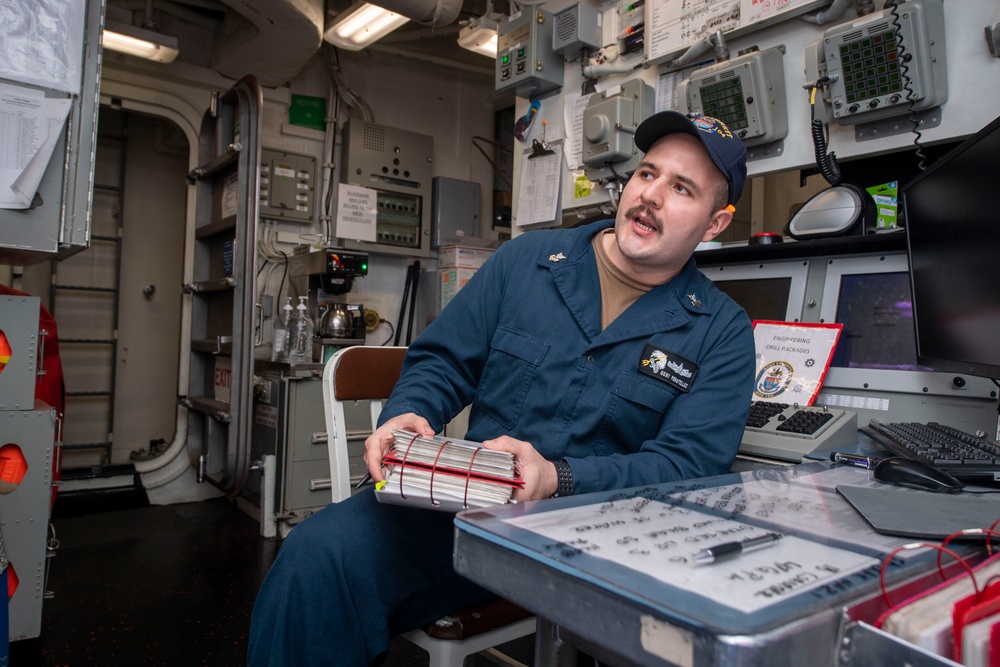 USS Sterett conducts operations in the U.S. Central Command area of responsibility as part of the Carl Vinson Carrier Strike Group