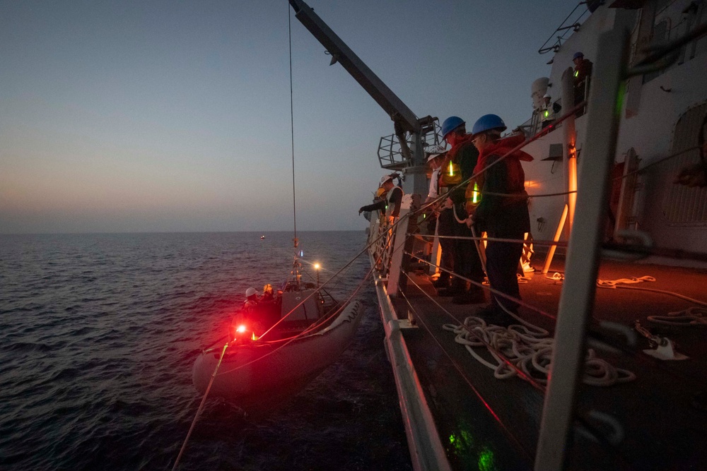 USS Sterett conducts operations in the U.S. Central Command area of responsibility as part of the Carl Vinson Carrier Strike Group