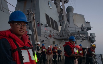 USS Sterett conducts operations in the U.S. Central Command area of responsibility as part of the Carl Vinson Carrier Strike Group