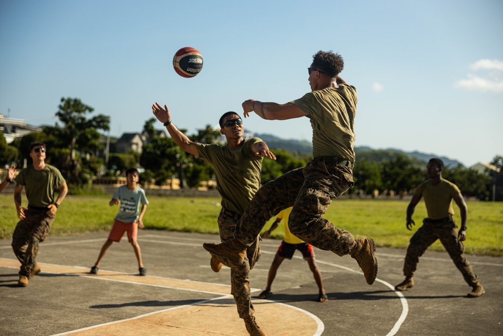 Balikatan 25: 3d LCT Plays Basketball with Local Children during MKTSO