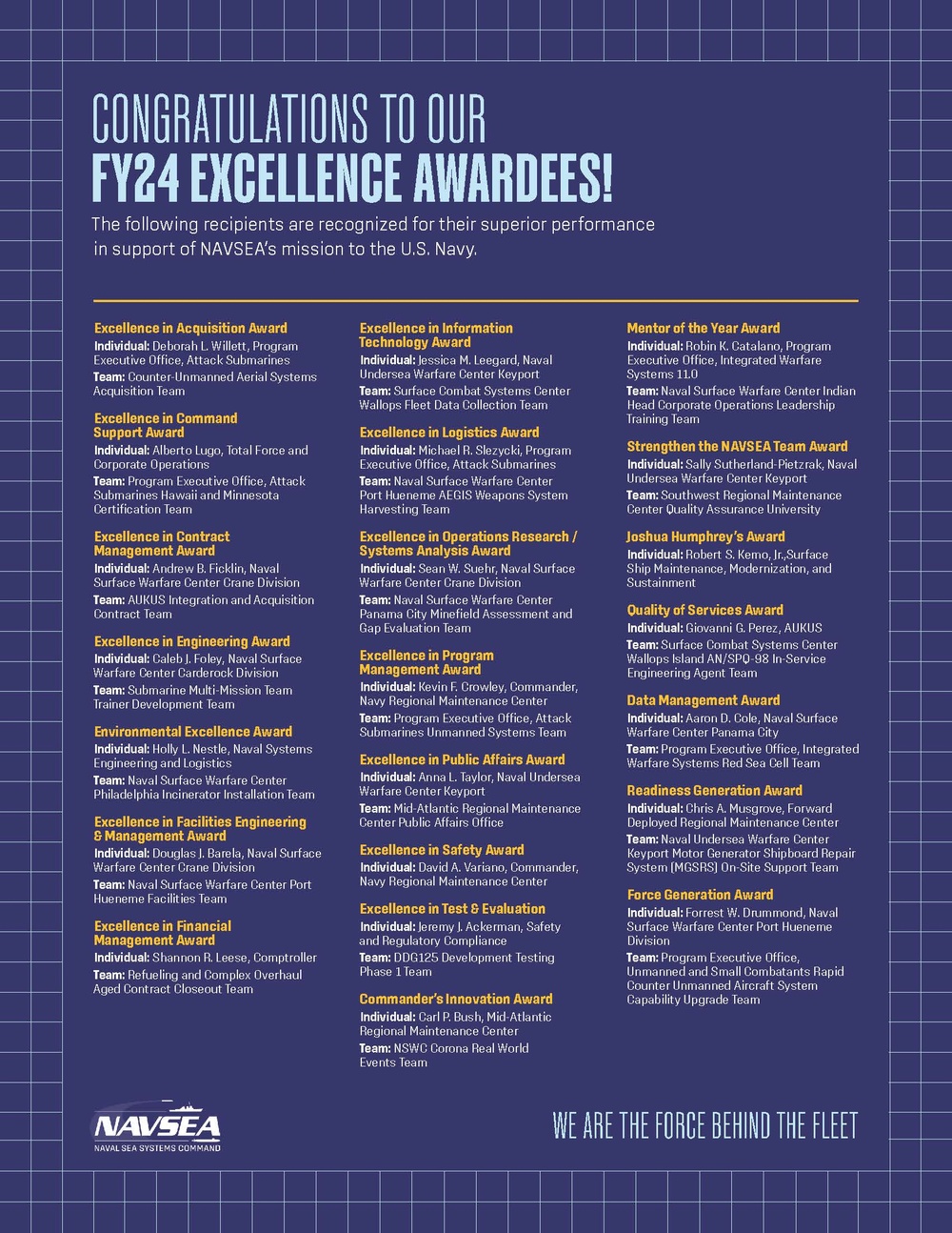 NAVSEA Excellence Awards