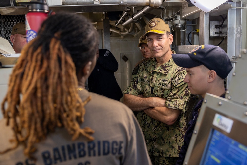 Vice Adm. Gumbleton Visits USS Bainbridge