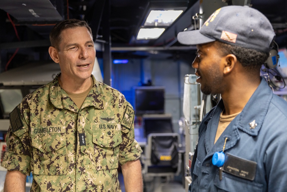 Vice Adm. Gumbleton Visits USS Bainbridge