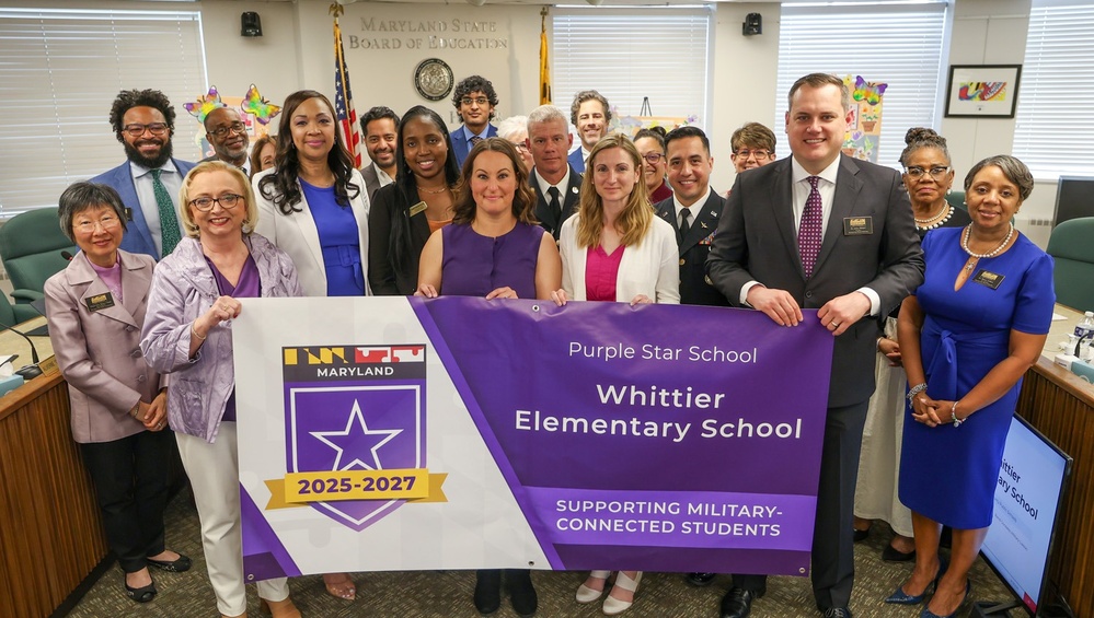 Fort Detrick's Feeder Middle School Earns First Maryland Purple Star Designation